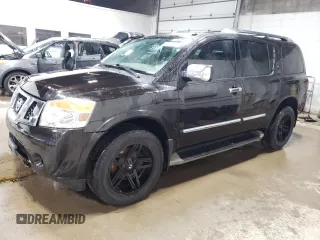 2011 Nissan Armada Platinum z VIN 5N1AA0NC6BN621460, wystawiony jako Copart lot #54748765 z przebiegiem 175 133 mil mil oraz Czysty tytuł • Clean title. Historia ofert i sprzedaży dostępna na DreamBid. Obrazek 1.
