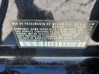 2021 Volkswagen Golf TSI с VIN 3VWG57AU2MM002973, выставлен на аукционе Copart как лот 39277164 с пробегом 67 079 миль миль и . История ставок и продаж доступна на DreamBid. Изображение 12.