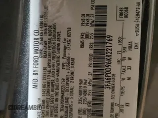 2019 Ford Fusion Titanium with VIN 3FA6P0D96KR221769, listed as a Copart auction lot 49126755 with 111,732 mi miles and Clean Title. Bid and sale history available at carsss.com. Image 13.