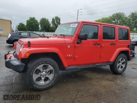 2017 Jeep Wrangler Unlimited Sahara with VIN 1C4BJWEG6HL552529, listed as a Copart auction lot 56688935 with Not provided miles and Salvage title. Bid and sale history available at DreamBid. Image 1.