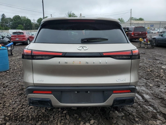 2024 Infiniti QX60 Luxe z VIN 5N1DL1FS0RC357497, wystawiony jako Copart lot #60990535 z przebiegiem 6 351 mil mil oraz Szkoda całkowita • Salvage title. Historia ofert i sprzedaży dostępna na DreamBid. Obrazek 6.