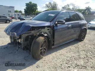 2024 Mercedes-Benz GLE 53 AMG with VIN 4JGFB6BB8RB187474, listed as a Copart auction lot 55632115 with 21,493 mi miles and Salvage title. Bid and sale history available at DreamBid. Image 1.