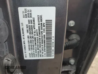 2021 Honda Passport Touring with VIN 5FNYF8H9XMB018998, listed as a Copart auction lot 46836075 with 190,925 mi miles and Salvage Title. Bid and sale history available at carsss.com. Image 15.