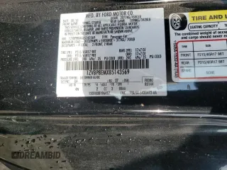 2011 Ford Mustang V6 with VIN 1ZVBP8EMXB5143569, listed as a Copart auction lot 60563695 with 233,975 mi miles and Salvage title. Bid and sale history available at DreamBid. Image 12.
