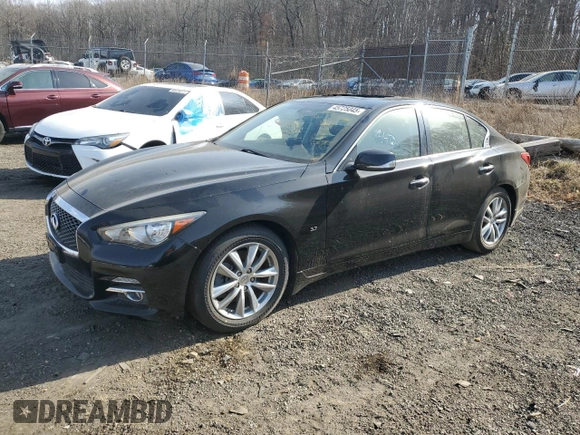 2015 Infiniti Q50 Premium with VIN JN1BV7AP0FM356550, listed as a Copart auction lot 45725045 with 27,725 mi miles and Salvage Title. Bid and sale history available at carsss.com. Image 1.