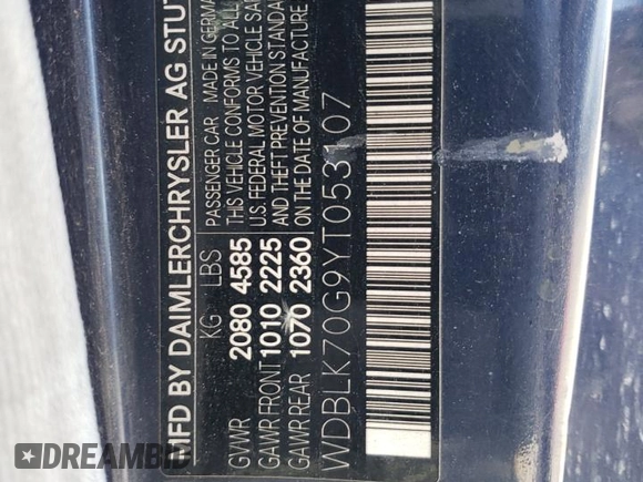 2000 Mercedes-Benz CLK 320/430 z VIN WDBLK70G9YT053107, wystawiony jako Copart lot #54883225 z przebiegiem 374 260 mil mil oraz Szkoda całkowita • Salvage title. Historia ofert i sprzedaży dostępna na DreamBid. Obrazek 12.