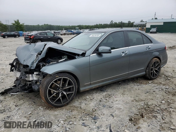 2012 Mercedes-Benz C 300 Sport with VIN WDDGF8BB9CR204182, listed as a Copart auction lot 58328205 with 131,435 mi miles and Salvage title. Bid and sale history available at DreamBid. Image 1.