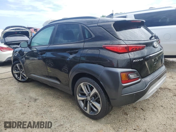 2021 Hyundai Kona Ultimate with VIN KM8K53A56MU668059, listed as a Copart auction lot 74790014 with 17,252 mi miles and Non Repairable. Bid and sale history available at carsss.com. Image 2.