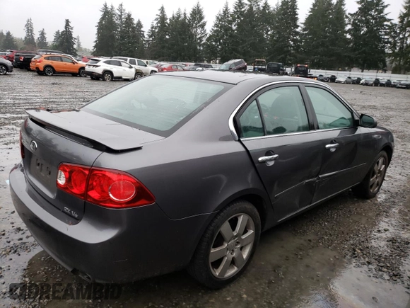 2007 Kia Optima EX with VIN KNAGE124375134243, listed as a Copart auction lot 86664454 with 136,700 mi miles and Salvage Title. Bid and sale history available at carsss.com. Image 3.