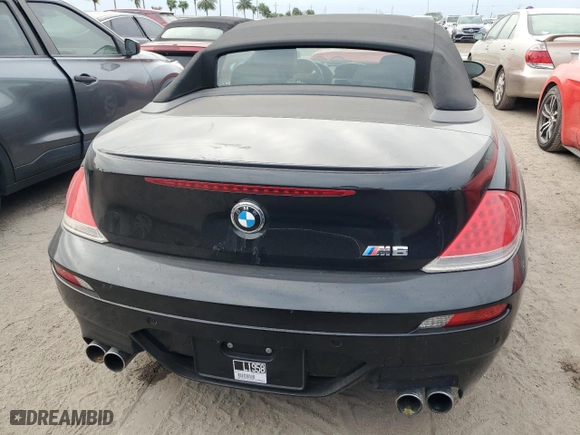 2007 BMW 6 Series M6 with VIN WBSEK93557CY78925, listed as a Copart auction lot 76518944 with 0 mi miles and Salvage Title. Bid and sale history available at carsss.com. Image 6.