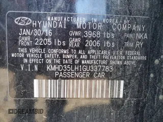 2016 Hyundai Elantra GT with VIN KMHD35LH1GU337783, listed as a Copart auction lot 75660364 with 51,783 mi miles and Salvage Title. Bid and sale history available at carsss.com. Image 13.