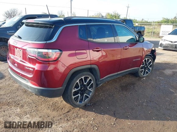 2020 Jeep Compass Limited z VIN 3C4NJCCB5LT218640, wystawiony jako IAAI lot #41218825 z przebiegiem 48 097 mil mil oraz . Historia ofert i sprzedaży dostępna na DreamBid. Obrazek 4.