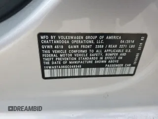 2016 Volkswagen Passat S with VIN 1VWAS7A35GC049345, listed as a Copart auction lot 44671295 with 113,751 mi miles and Salvage title. Bid and sale history available at DreamBid. Image 15.