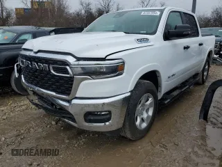 2025 Ram 1500 Big Horn with VIN 1C6RRFFG6SN610812, listed as a Copart auction lot 82357694 with 2,342 mi miles and Salvage Title. Bid and sale history available at carsss.com. Image 1.