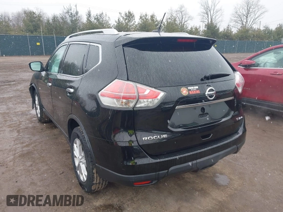 2016 Nissan Rogue SV with VIN KNMAT2MV0GP736497, listed as a IAAI auction lot 41726100 with 151,339 mi miles. Bid and sale history available at carsss.com. Image 3.