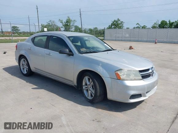 2012 Dodge Avenger SE with VIN 1C3CDZAB5CN259262, listed as a IAAI auction lot 42076157 with 146,310 mi miles. Bid and sale history available at carsss.com. Image 1.