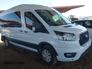 2024 Ford Transit Passenger XL with VIN 1FBAX2CG2RKA75017, listed as a IAAI auction lot 42463080 with 20,185 mi miles and . Bid and sale history available at DreamBid. Image 1.