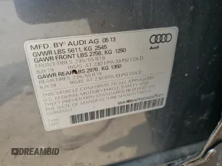 2013 Audi Q5 Hybrid Prestige with VIN WA1C8AFP9DA097001, listed as a Copart auction lot 59816255 with Not provided miles and Clean title. Bid and sale history available at DreamBid. Image 13.