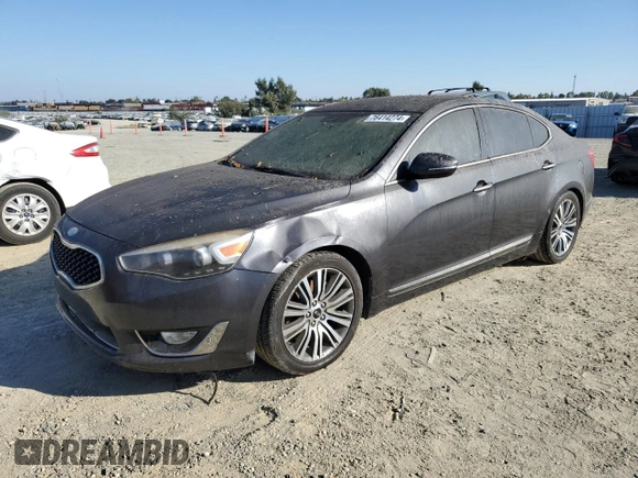 2014 Kia Cadenza Premium with VIN KNALN4D78E5128880, listed as a Copart auction lot 76414274 with 182,942 mi miles and Salvage Title. Bid and sale history available at carsss.com. Image 1.