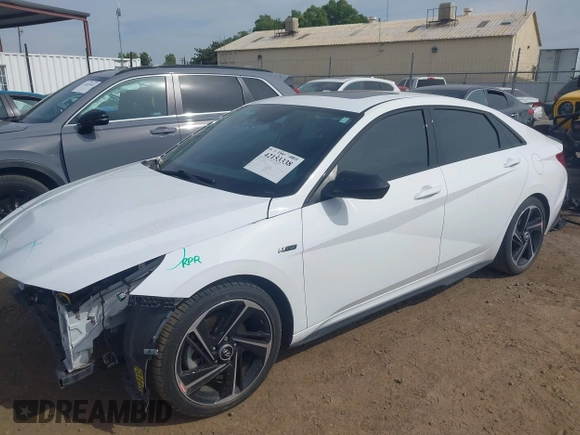 2023 Hyundai Elantra N Line z VIN KMHLR4AF5PU377340, wystawiony jako IAAI lot #42153338 z przebiegiem 50 314 mil mil oraz . Historia ofert i sprzedaży dostępna na DreamBid. Obrazek 2.