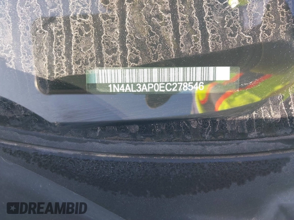 2014 Nissan Altima SV with VIN 1N4AL3AP0EC278546, listed as a IAAI auction lot 41762901 with 121,756 mi miles and . Bid and sale history available at DreamBid. Image 9.