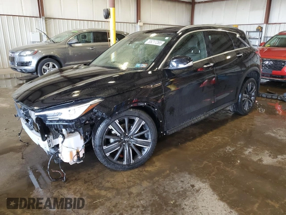 2021 Infiniti QX50 Luxe with VIN 3PCAJ5BB9MF119427, listed as a Copart auction lot 55217265 with 40,677 mi miles and Salvage Title. Bid and sale history available at DreamBid. Image 1.