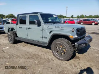 2024 Jeep Gladiator Sport z VIN 1C6HJTAG0RL117318, wystawiony jako Copart lot #67834434 z przebiegiem 2 331 mil mil oraz Szkoda całkowita • Salvage title. Historia ofert i sprzedaży dostępna na DreamBid. Obrazek 4.