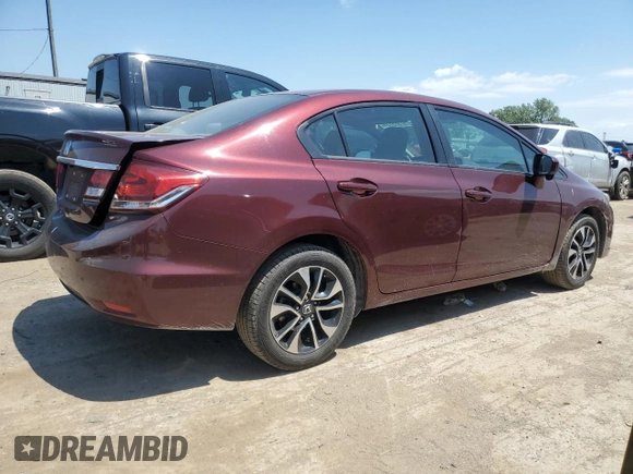 2014 Honda Civic Sedan EX with VIN 19XFB2F87EE027143, listed as a Copart auction lot 57973734 with 135,664 mi miles and Salvage Title. Bid and sale history available at carsss.com. Image 3.