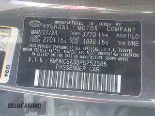 2023 Hyundai Venue Limited z VIN KMHRC8A33PU252586, wystawiony jako IAAI lot #41831713 z przebiegiem 16 174 mil mil oraz . Historia ofert i sprzedaży dostępna na DreamBid. Obrazek 9.