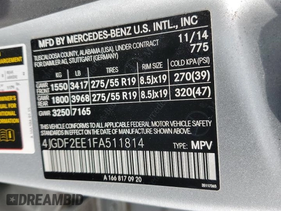 2015 Mercedes-Benz GL-Class GL 350 BlueTEC with VIN 4JGDF2EE1FA511814, listed as a Copart auction lot 54744125 with 135,093 mi miles and Clean Title. Bid and sale history available at carsss.com. Image 13.