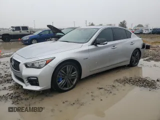 2014 Infiniti Q50 Hybrid Sport with VIN JN1AV7AR3EM701419, listed as a Copart auction lot 80440444 with 86,985 mi miles and Salvage Title. Bid and sale history available at carsss.com. Image 1.