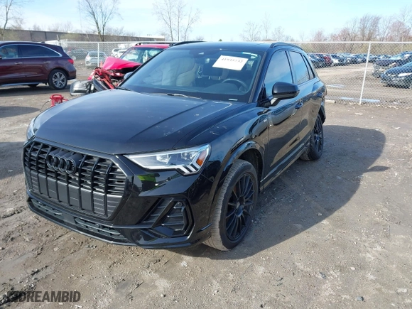 2023 Audi Q3 S line Premium with VIN WA1DECF38P1111626, listed as a IAAI auction lot 41935732 with 38,777 mi miles. Bid and sale history available at carsss.com. Image 2.