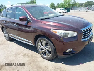 2013 Infiniti JX35 z VIN 5N1AL0MM5DC325543, wystawiony jako IAAI lot #42179986 z przebiegiem 174 743 mil mil oraz . Historia ofert i sprzedaży dostępna na DreamBid. Obrazek 1.