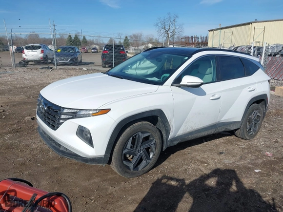 2023 Hyundai Tucson Hybrid SEL Convenience with VIN KM8JFCA16PU093455, listed as a IAAI auction lot 41849930 with 22,421 mi miles. Bid and sale history available at carsss.com. Image 21.