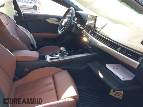 2023 Audi A5 Sportback S line Premium Plus with VIN WAUFACF56PA027409, listed as a IAAI auction lot 40562453 with 21,262 mi miles. Bid and sale history available at carsss.com. Image 5.