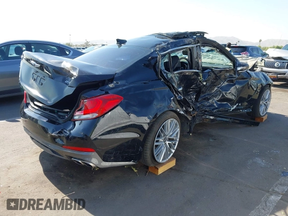 2020 Genesis G70 2.0T z VIN KMTG34LA0LU055791, wystawiony jako IAAI lot #42612619 z przebiegiem 74 582 mil mil oraz . Historia ofert i sprzedaży dostępna na DreamBid. Obrazek 4.