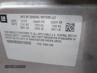 2012 Cadillac CTS with VIN 1G6DA5E50C0152500, listed as a IAAI auction lot 41864677 with 163,594 mi miles and . Bid and sale history available at DreamBid. Image 9.