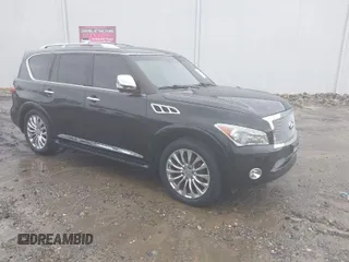 2012 Infiniti QX56 8-passenger with VIN JN8AZ2NCXC9315241, listed as a IAAI auction lot 41958081 with 148,252 mi miles. Bid and sale history available at carsss.com. Image 1.