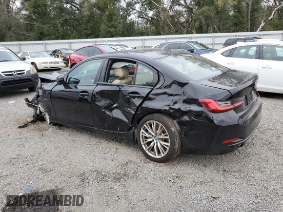2023 BMW 3 Series 330e with VIN 3MW39FF04P8D47776, listed as a Copart auction lot 85390244 with 0 mi miles and Non Repairable. Bid and sale history available at carsss.com. Image 2.