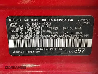 2022 Mitsubishi Outlander ES with VIN JA4APUAU4NU019623, listed as a IAAI auction lot 42746371 with 58,851 mi miles and . Bid and sale history available at DreamBid. Image 9.