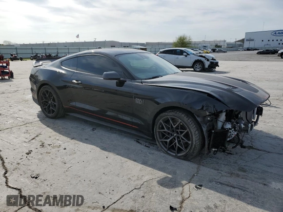 2021 Ford Mustang Mach 1 with VIN 1FA6P8R04M5552462, listed as a Copart auction lot 50628385 with 19,556 mi miles and Salvage Title. Bid and sale history available at carsss.com. Image 4.