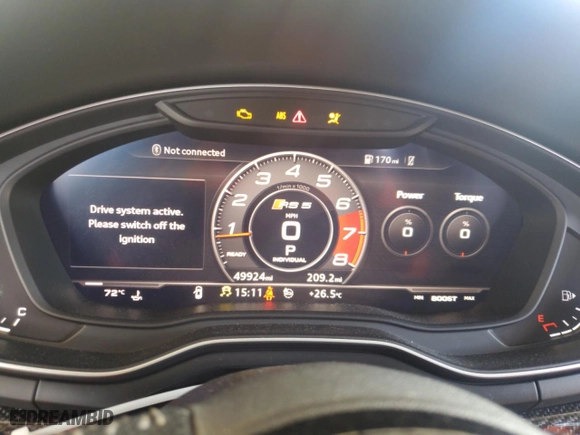 2019 Audi RS 5 Sportback with VIN WUABWCF50KA907245, listed as a Copart auction lot 46666875 with NaN miles and Salvage Title. Bid and sale history available at carsss.com. Image 9.