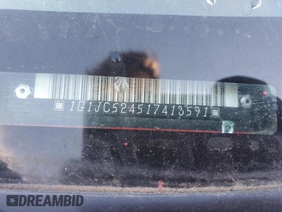 2001 Chevrolet Cavalier with VIN 1G1JC524517413591, listed as a Copart auction lot 79360284 with Not provided miles and Salvage title. Bid and sale history available at DreamBid. Image 13.