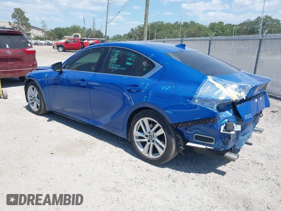 2021 Lexus IS 300 with VIN JTHAA1D20M5115188, listed as a IAAI auction lot 42171919 with 42,965 mi miles and . Bid and sale history available at DreamBid. Image 3.