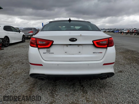 2015 Kia Optima SX Turbo with VIN 5XXGR4A65FG426823, listed as a Copart auction lot 55662665 with 102,829 mi miles and Salvage title. Bid and sale history available at DreamBid. Image 6.