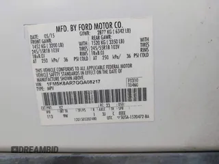 2016 Ford Police Interceptor Utility z VIN 1FM5K8AR7GGA08217, wystawiony jako IAAI lot #42180179 z przebiegiem 122 649 mil mil oraz . Historia ofert i sprzedaży dostępna na DreamBid. Obrazek 9.