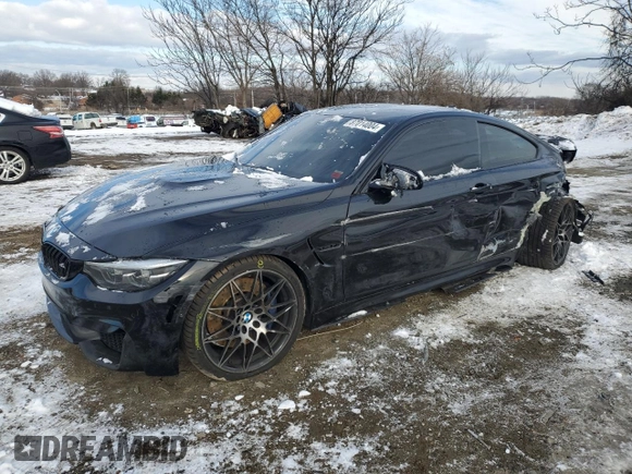 2018 BMW M4 with VIN WBS4Y9C51JAA92457, listed as a Copart auction lot 87014004 with 83,423 mi miles and Salvage Title. Bid and sale history available at carsss.com. Image 1.