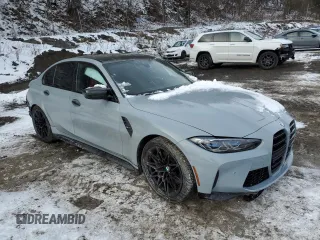 2021 BMW M3 with VIN WBS53AY01MFL20155, listed as a Copart auction lot 88773105 with 48,612 mi miles and Salvage Title. Bid and sale history available at carsss.com. Image 4.