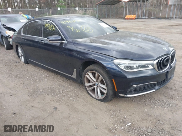 2016 BMW 7 Series 750i xDrive with VIN WBA7F2C58GG418482, listed as a IAAI auction lot 41931831 with 97,776 mi miles and . Bid and sale history available at DreamBid. Image 1.