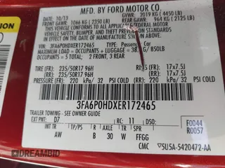 2014 Ford Fusion SE with VIN 3FA6P0HDXER172465, listed as a IAAI auction lot 42116171 with 138,166 mi miles. Bid and sale history available at carsss.com. Image 9.
